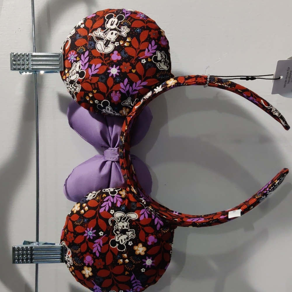 Vera Bradley Disney Floral Minnie Mouse Ear Headband With Purple Bow - Picture 4 of 5